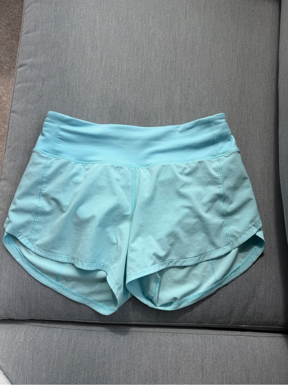 Lululemon Speed Up Mid-Rise Lined Short 4" Cyan Blue